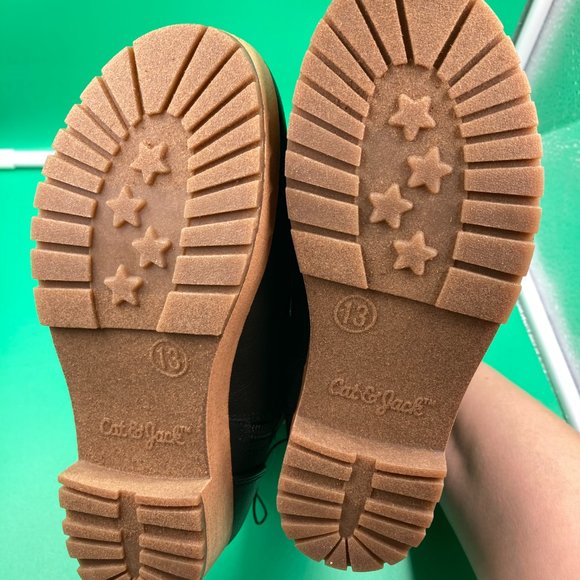 Cat & Jack Black Faux Leather Zipper Boots - Picture 4 of 4